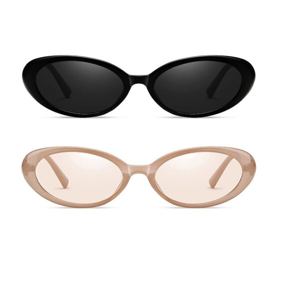 2 pairs of Retro Oval Sunglasses main image 3